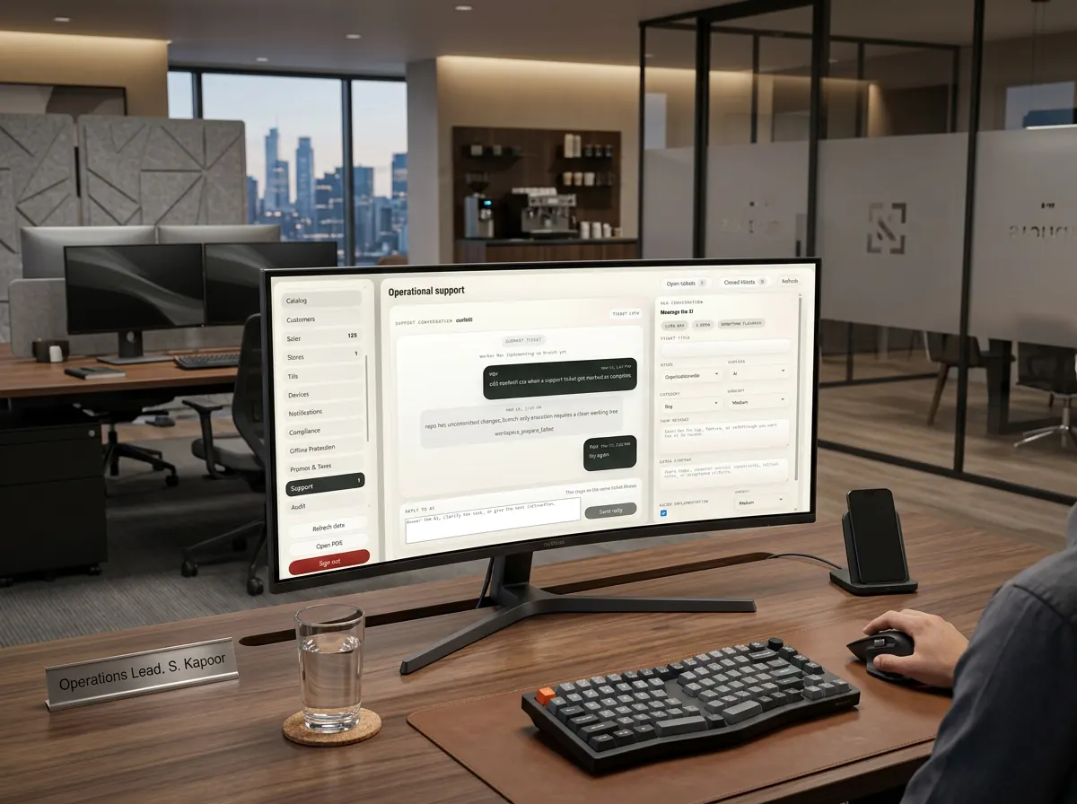 Placeholder concept for AI-guided operations layered into the Ironclad back-office experience